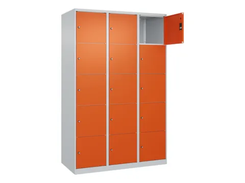 lockerkast,HxBxD 1850x1200x500mm,3x5vakken,vak B 400mm,cil.-slot