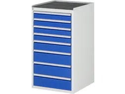 ladekast 1035x580x650mm 8laden cilinderslot RAL7035 RAL5010 metaal