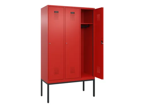 locker,HxBxD 2120x1200x500mm,3vak,vak B 400mm,cil.-slot,voetonderstel