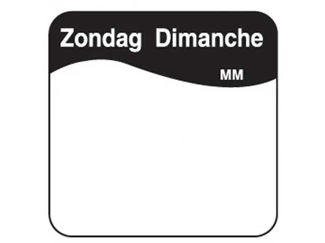 Daymark Label Dagetiket Oplosbaar Zondag 25mm 500 Stuks Rol