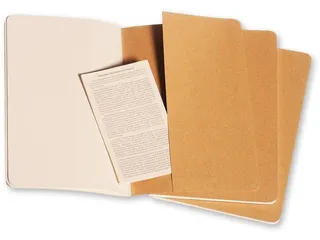 Schrift Moleskine 130x210mm blanco 160 pagina's 70gr kraft set à 3 st - 9