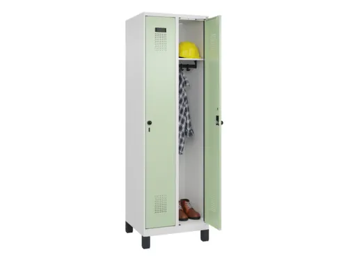 locker,HxBxD 1950x600x500mm,2vak,vak B 300mm,draaigrendel,voeten