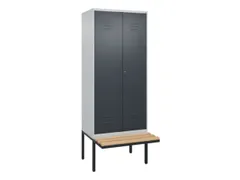 armoire vestiaire noir et blanc HxlxP 2120x800x815mm 2compart.