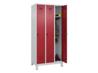 locker,HxBxD 1950x900x500mm,3vak,vak B 300mm,draaigrendel,voeten - 1