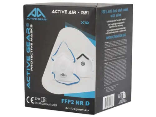 Active Gear FFP2 NR D Stofmasker met Ventiel Doos met 10 Stuks