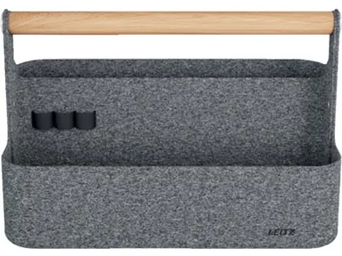Organisateur Bureau Portable, Avec Poignée, Feutre, Gris
