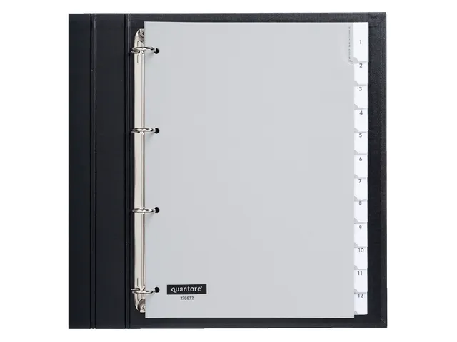 Tabbladen Quantore A4 4-Gaats 12-Delig Met Venster Grijs Pp