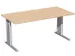 Bureau C-Poot HxBxD 680-800x1600x800mm Decor Beuken Zilverkleurig