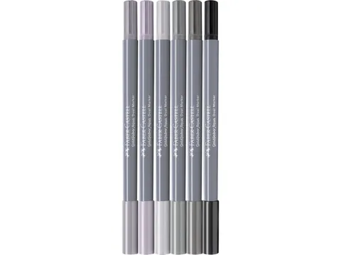 Duo aquarelmarker Goldfaber etui 6 stuks Shades of grey