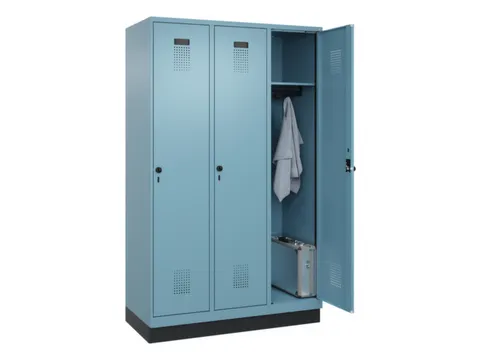 locker,HxBxD 1950x1200x500mm,3vak,vak B 400mm,draaigrendel,sokkel