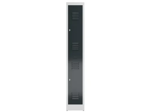 Dubbeldekse garderobekast 1800x310x500mm 2vak B300mm RAL7035 RAL7016