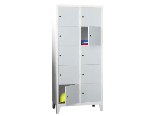 lockerkast,HxBxD 1850x800x500mm,2x5vakken,RAL7035,front RAL5010