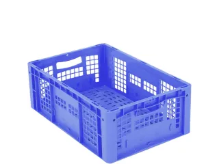 Euronorm Stapelkrat Pp 220x600x400mm Wanden/bodem Open Blauw 44l - 2