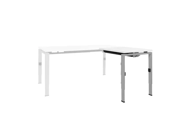 Bureau Linesto N4 aanbouwtafel 120x60cm krijtwit 25mm alu