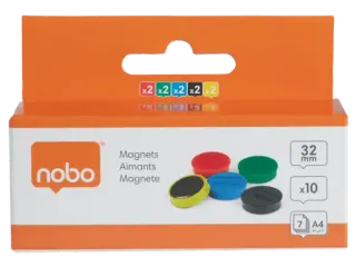 Magneet Nobo 32mm assorti 10st - 9