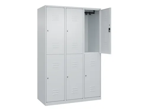dubbeldekse locker,HxBxD 1850x1200x500mm,3x2vak.,vak B 400mm,cil.-slot
