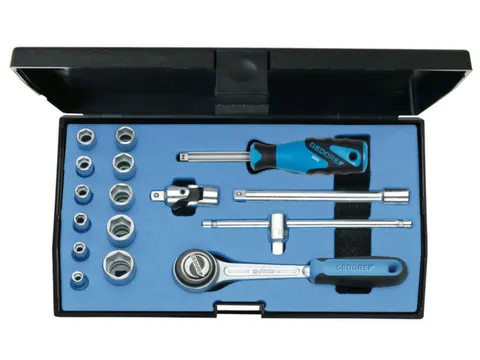 20 EMU-3 Jeu de clés à douilles 1/4 16pces 6pans 4-13mm