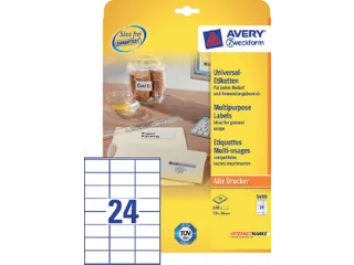 Etiket Avery 3490 70x36mm wit 600 stuks - 2