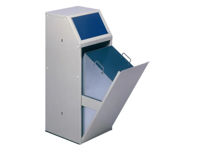 Afvalverzamelaar 69 liter binnenbak sticker papier klep voor blauw