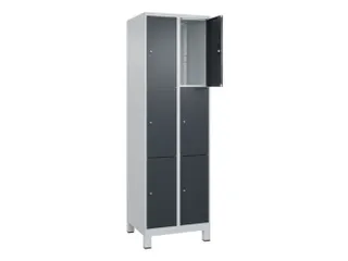 lockerkast,HxBxD 1950x600x500mm,2x3vakken,vak B 300mm,cil.-slot,voeten - 1