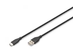 USB-C siliconen oplaadkabel USB-A USB-C 0,5m USB 2.0 60W zwart