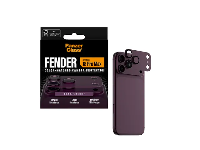 PanzerGlass Fender Camera Lens Protector Dark Cherry iPhone 18 Pro