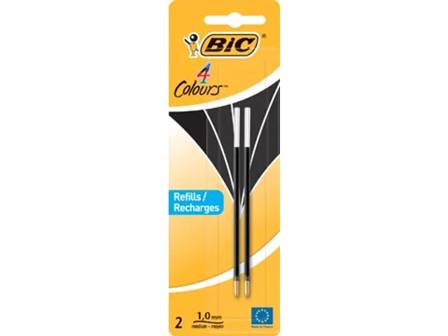 Recharge stylo bille 4 Colours Medium blister 2 pièces noir