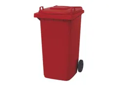 Vuilcontainer PE 240 liter HxBxD 1100x580x740mm met wielen rood
