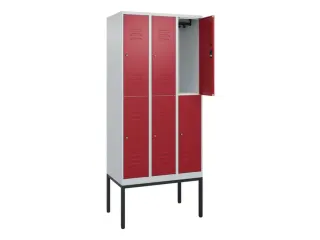 dubbeldekse locker,HxBxD 2120x900x500mm,3x2vak.,vak B 300mm,cil.-slot - 2