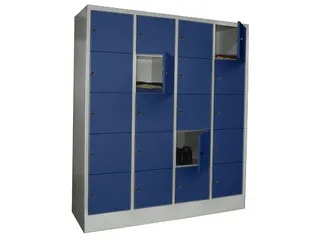 lockerkast,HxBxD 1850x1600x500mm,4x5vakken,RAL7035,front RAL5010 - 2