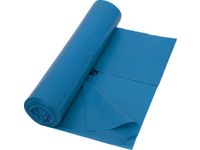Vuilniszak 42 micron, 65+50 x 135 cm, blauw, rol 10 st.