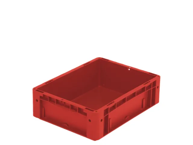 Euronorm Stapelkrat Pp Hxlxb 120X400X300Mm Wanden/bodem Gesloten Rood