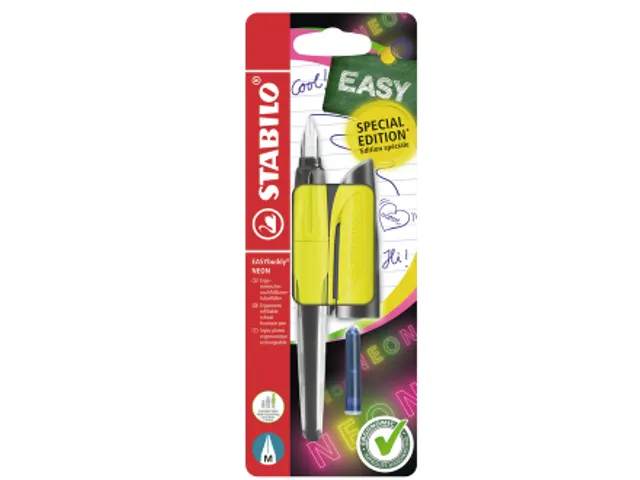 Vulpen STABILO Easybuddy M neon geel blister à 1 stuk