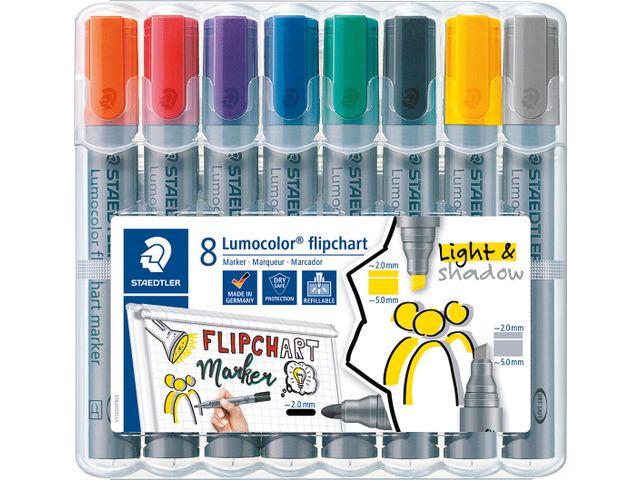 merkstift Lumocolor Flipchart 8 stuks | FlipoverOnline.be
