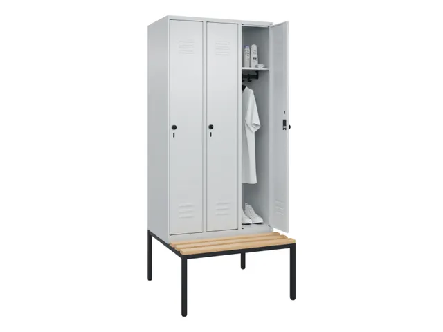 Armoire vestiaire Classic+ 3 comp 212x90x81,5cm gris clair