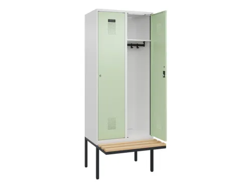 locker met bank,HxBxD 2120x800x815mm,2vak,vak B 400mm,cilinderslot