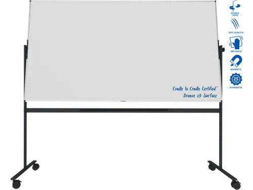 Legamaster UNITE PLUS kantelbaar whiteboard 120x220cm zwart onderstel