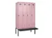 locker met bank,voor scheiding van kleding,HxBxD 2120x1200x815mm,4vak