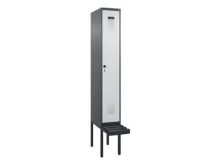 locker met bank,voor scheiding van kleding,HxBxD 2120x300x815mm,1vak - 2