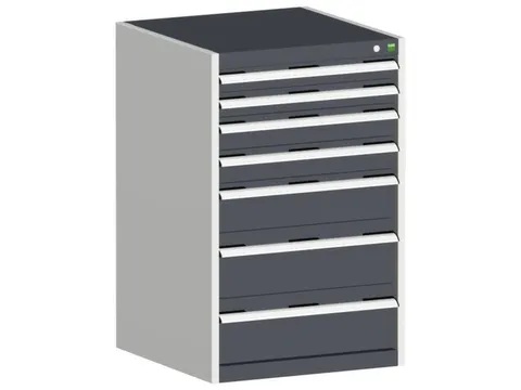 ladekast HxBxD 1000x650x525mm 7laden romp RAL7035 front RAL7016