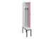 locker met bank,voor scheiding van kleding,HxBxD 2120x300x815mm,1vak