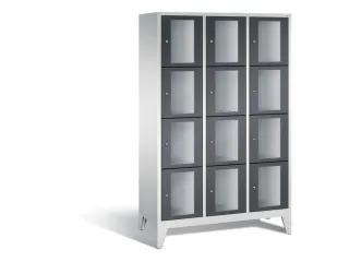 Lockerkast 1850x1200x500mm 3x4 vakken Cilinderslot Poten, RAL7021 - 2