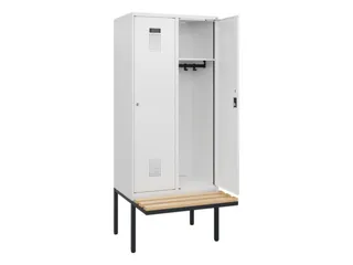 locker met bank,HxBxD 1950x800x815mm,2vak,vak B 400mm,cilinderslot - 1