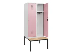 locker met bank,HxBxD 1950x800x815mm,2vak,vak B 400mm,cilinderslot