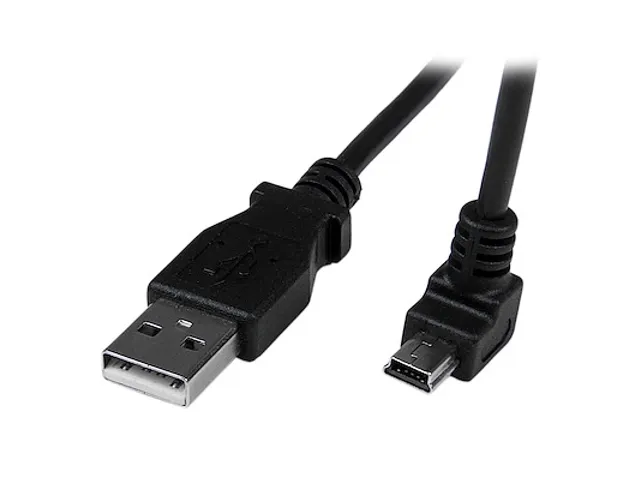 2m mini USB-kabel A-naar-mini-B met neerwaartse hoek