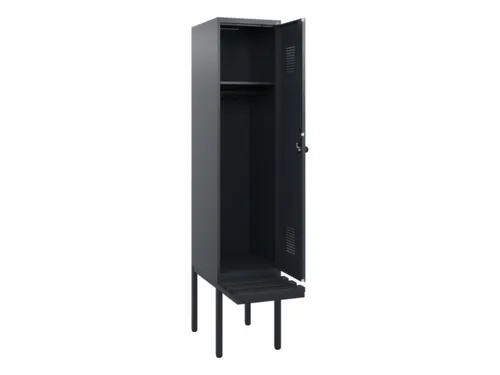 locker met bank,HxBxD 1950x400x815mm,1vak,vak B 400mm,draaigrendel