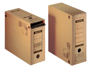 Archiefdoos Leitz 6086 Premium 120x275x325mm met afsluitklep bruin - 1