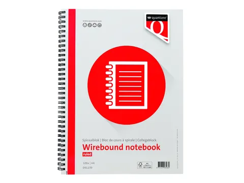 Spiraalblok Quantore A4 lijn spiraal 100vel 70gr