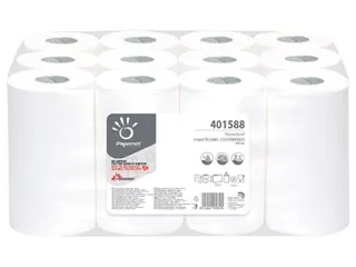 Papernet Handdoekrol Centerfeed 401588 1-Laags wit Pak à 12 Stuks - 1