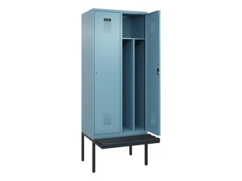 locker met bank,voor scheiding van kleding,HxBxD 2120x800x815mm,2vak